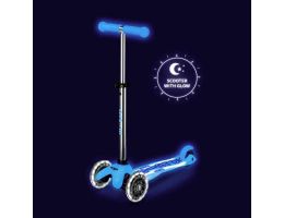 scooter mini micro scooter Led, glow in the dark, artic blue