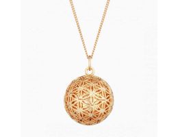 Bola Ilado Blume des Lebens, Schwangerschafts-Geschenk, Klangkugel mit Kette, Rose Gold