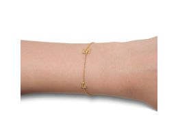 Bracelet Gold 750, Armband mit Buchstaben, Herstellung in der Schweiz, Gratis Versand