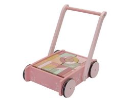 Little Dutch Holzwagen mit Bauklötzen, rosa
