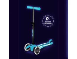 mini micro scooter Led, glow in the dark, glacier aqua