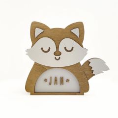 Fuchs Lampe mit dem Namen des Kindes personalisiert werden