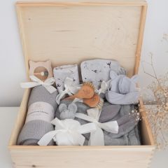 Großes Babyset, 8-teilig, Maylily grau