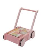 Little Dutch Holzwagen mit Bauklötzen, rosa
